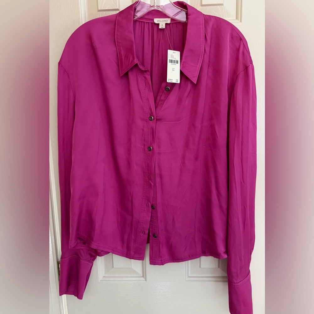 PILCRO $108 Pink Button-Up Blouse
